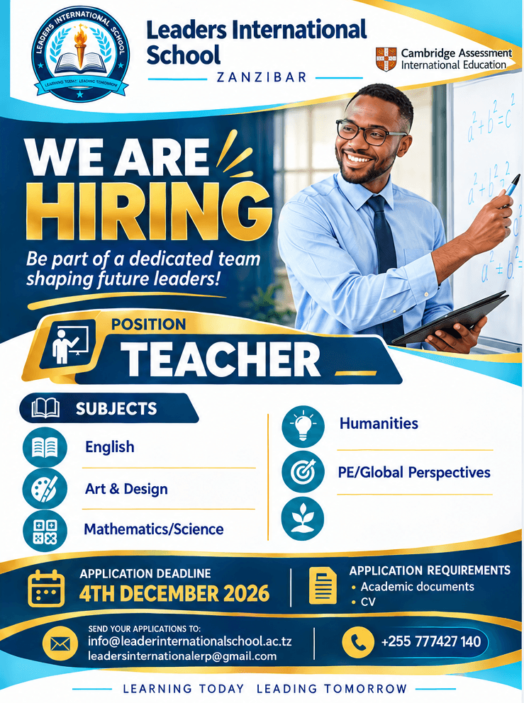 Leaders International School We Are Hiring poster